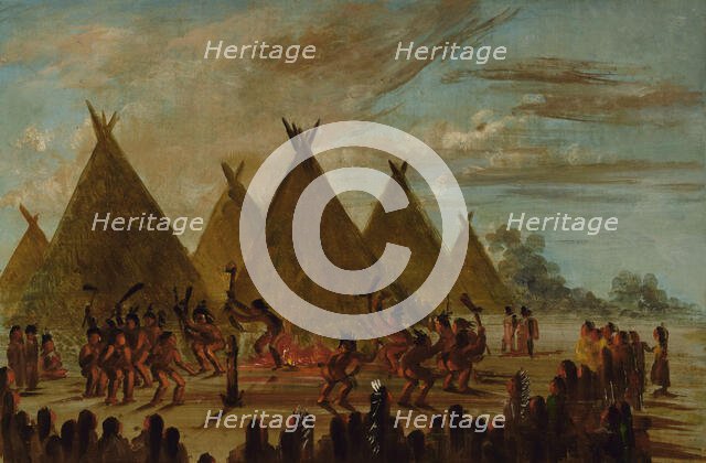 War Dance, Sioux, 1845-1848. Creator: George Catlin.
