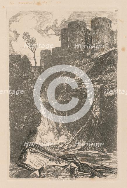 Liber Studiorum: Plate 29, Harlech Castle, N. Wales, 1838. Creator: John Sell Cotman (British, 1782-1842).