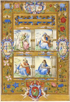 The Four Evangelists, within a Border of Flowers, Birds, and Insects, 1572. Creator: Unknown.