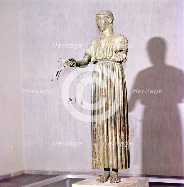 The Charioteer Bronze, Delphi, Greece, c475BC-470 BC Artist: Unknown.