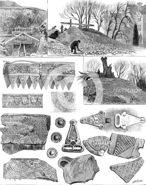 A Viking's tomb, lately discovered at Taplow Court, near Maidenhead, 1883. Creator: Unknown.