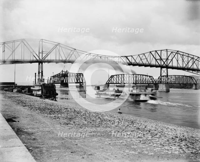 Levee below the bridge, The, between 1880 and 1899. Creator: Unknown.