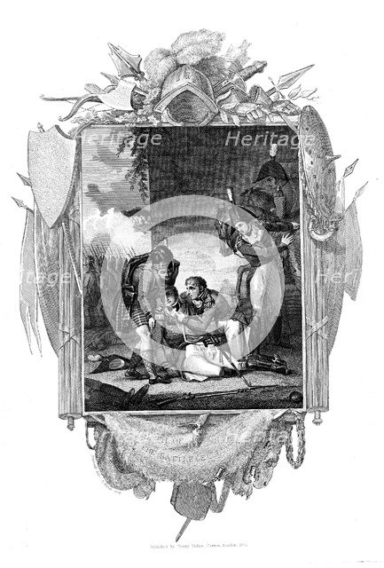 Death of Lieutenant-General Sir John Moore, British soldier, La Coruna, Spain, 1809. Artist: Unknown