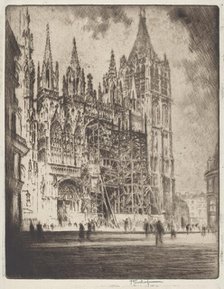 The West Front, Rouen Cathedral, 1907. Creator: Joseph Pennell.