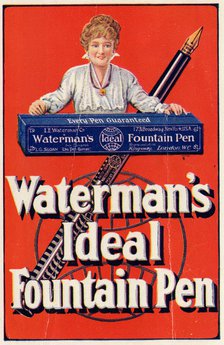 Waterman’s Fountain Pen, 1900s. Artist: Unknown