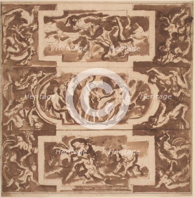 Modello for a Ceiling: Diana and the Dead Endymion, the Judgment of Paris, and..., Death of Adonis. Creator: Nicolas Poussin.