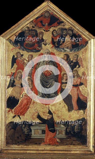 The Assumption of the Blessed Virgin Mary and The Girdle of Thomas, 15th century. Creator: Anonymous.
