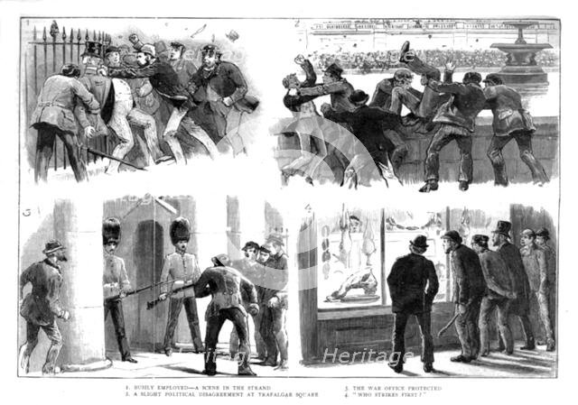 'The Rioting in the West End of London, February 8th.', 1886.   Creator: Unknown.