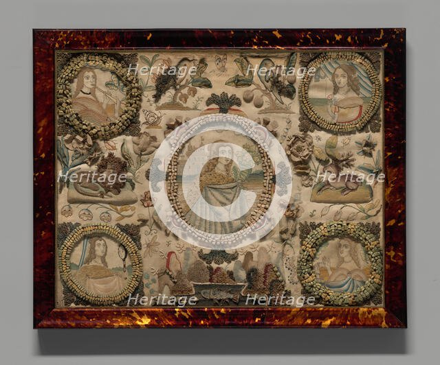 Needlework (Depicting the Five Senses), England, 1601/25. Creator: Unknown.