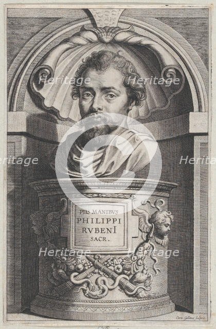 Bust portrait of Philip Rubens, in a niche, ca. 1627-78. Creator: Cornelis Galle II.