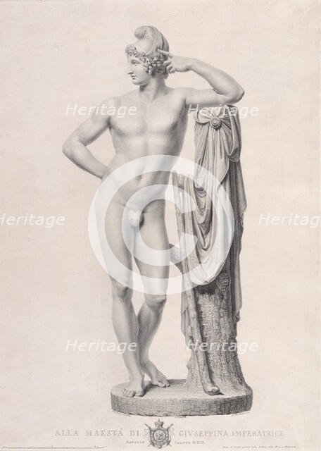 Paris leaning on a tree stump, 1817. Creators: Giovanni Battista Balestra, Giovanni Tognolli.