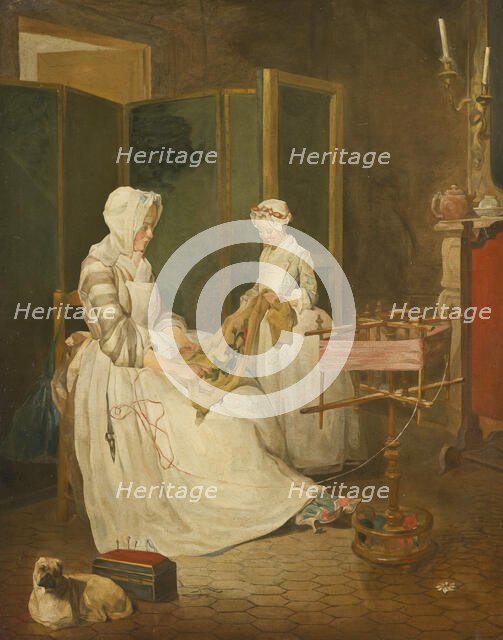 The Diligent Mother, mid-late 18th century. Creator: Workshop of Jean-Baptiste-Simeon Chardin.