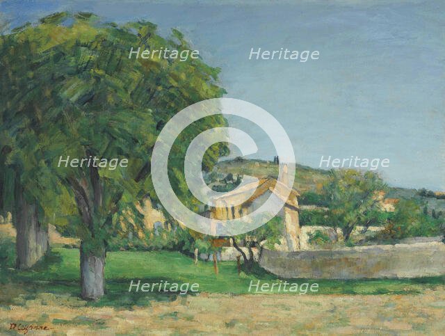 Chestnut Trees and Farm at Jas de Bouffan, c1876. Creator: Cézanne, Paul (1839-1906).