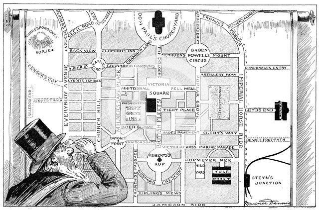President Kruger looking at a plan of the New Pretoria, 1900. Artist: Unknown