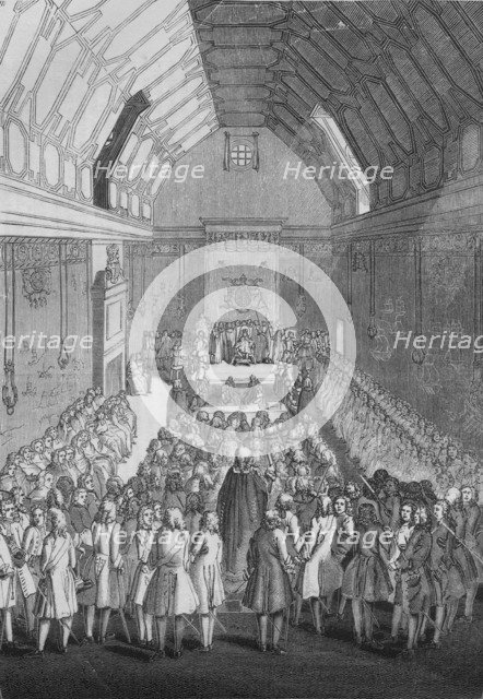 'House of Lords in the time of George II', 1845. Artist: Unknown.