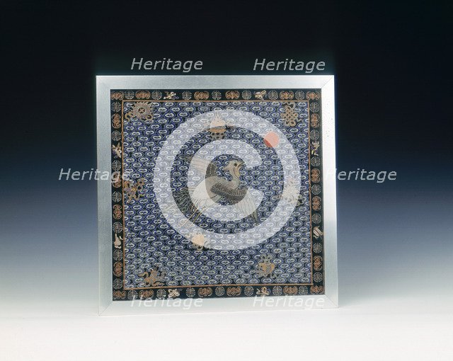 Mandarin's (woman's) rank badge, Qing dynasty, China, c1898-1900. Artist: Unknown