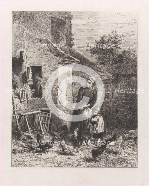 Corner of the Courtyard, 1864. Creator: Charles Emile Jacque.