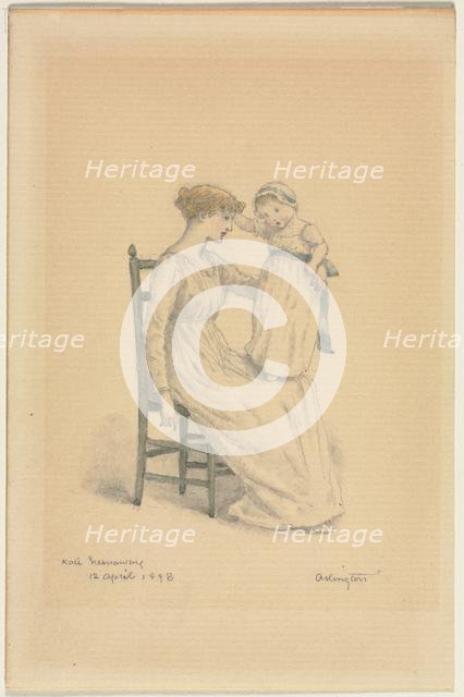 Mother and Child, 1898. Creator: Kate Greenaway (British, 1846-1901).