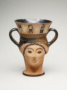 Kantharos (Wine Cup) in the Shape of a Female Head, about 480 BCE. Creator: London Class.