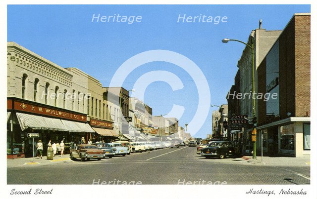 Second Street, Hastings, Nebraska, USA, 1959. Artist: Unknown