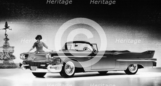 Model with a Cadillac car, 1958. Artist: Unknown