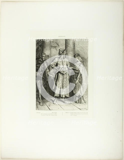 Honest Iago, my Desdemona must I leave to thee, plate four from Othello, 1844. Creator: Theodore Chasseriau.