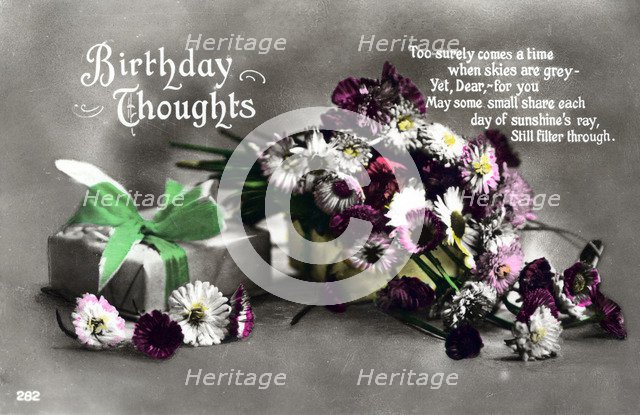 Birthday card, c1900-1929(?). Artist: Unknown