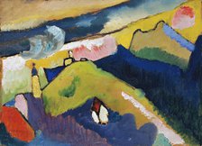 Murnau. Mountain Landscape with Church, 1910. Artist: Kandinsky, Wassily Vasilyevich (1866-1944)