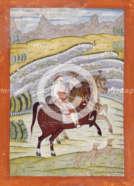 Shatrujit Singh of Datia (Reigned 1762-1801) on Horseback, c1780. Creator: Unknown.