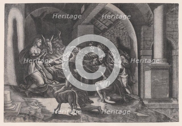 The Nativity, dated 1531. Creator: Agostino Veneziano.