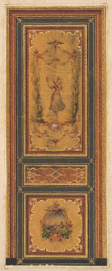 Design for a decorated door, 1830-97. Creators: Jules-Edmond-Charles Lachaise, Eugène-Pierre Gourdet.