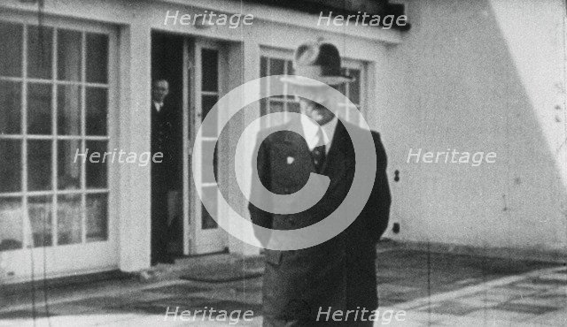 Adolf Hitler on the terrace of the Berghof, Berchtesgaden, Bavaria, Germany, c1936-1945. Artist: Unknown