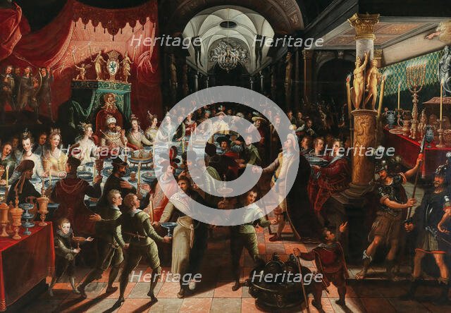 The Feast of Belshazzar. Creator: Strobel, Bartholomäus, the Younger (1591-after 1648).