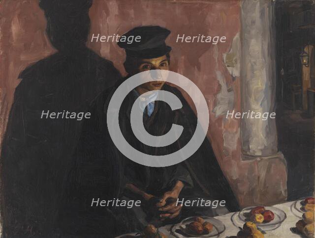 A Boy Selling Fruit. Naples, 1903. Creator: Peter Hansen.