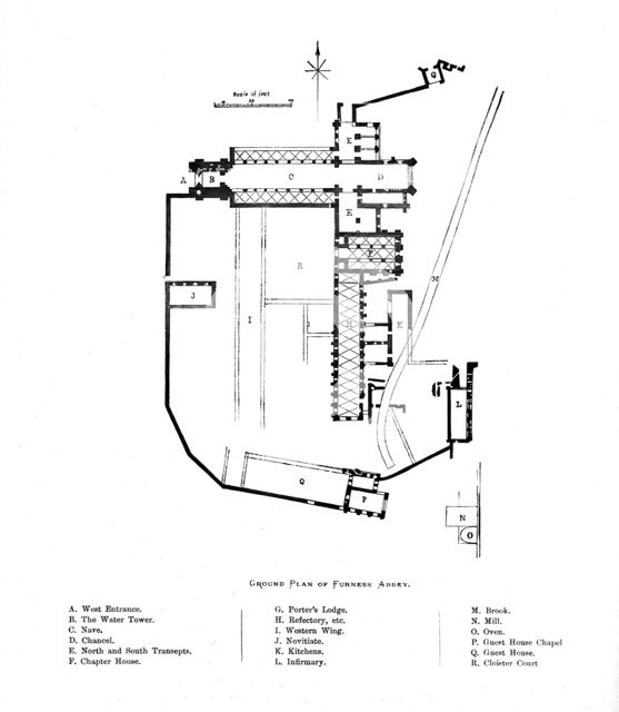 'Ground Plan of Furness Abbey', 1897. Artist: Unknown.