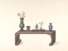 Low Table with Vases, 19th century. Creator: Anon.