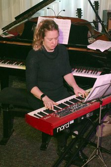 Rebecca Nash, Sara Colman Band, Watermill Jazz Club, Dorking, Surrey, 28 Jan 2020. Creator: Brian O'Connor.