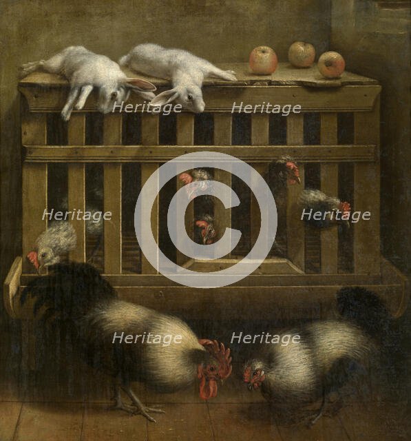 Fighting Cocks, 17th century. Creator: Anon.