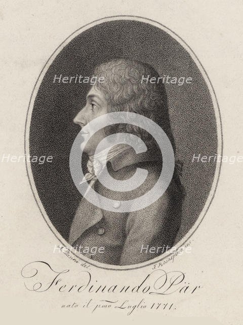 Portrait of the Composer Ferdinando Paer (1771-1839), 1810. Creator: Rosaspina, Francesco (1762-1841).