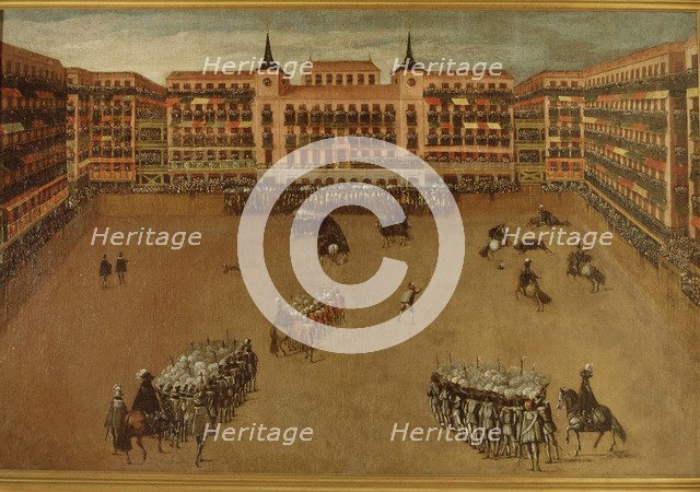 The Plaza Mayor of Madrid during a royal bullfighting party', 1664.