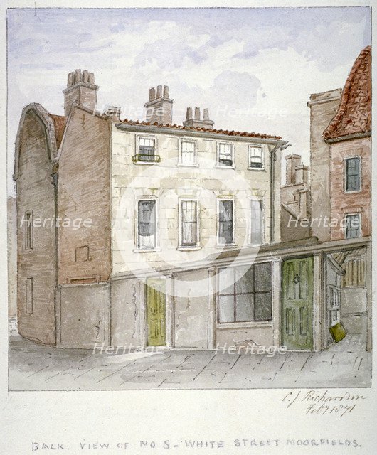 Back view of no 8, White Street, Moorfields, City of London, 1871.                                   Artist: Charles James Richardson