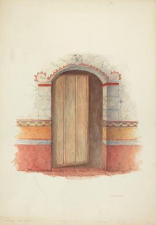 Wall Painting and Door (Interior), 1941. Creator: Robert W.R. Taylor.