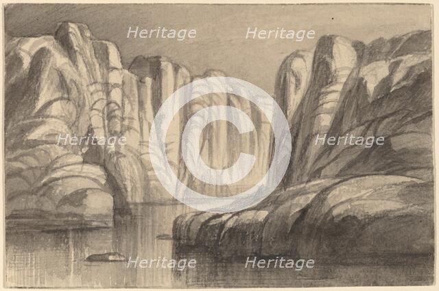 River Winding through a Rock Formation (Philae, Egypt), 1884/1885. Creator: Edward Lear.