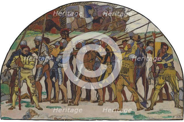 The Retreat from Marignano (Variant), ca 1897. Artist: Hodler, Ferdinand (1853-1918)