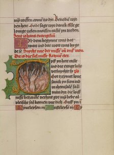 Initial G: Souls in Purgatory; Book of Hours, about 1500. Creator: Workshop of Gerard Horenbout.