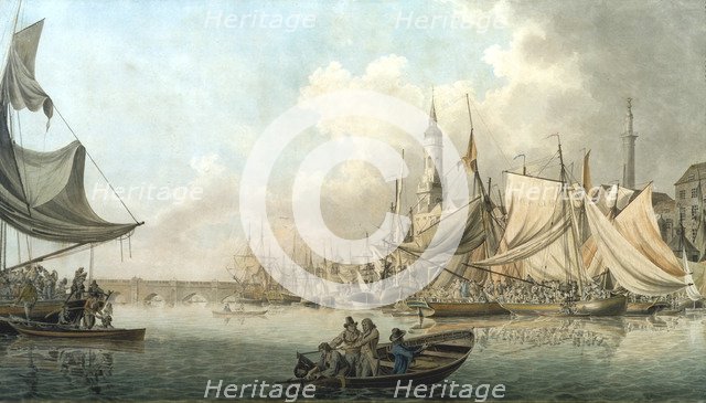 'Billingsgate at High Water', 1792.                                       Artist: Robert Clevely