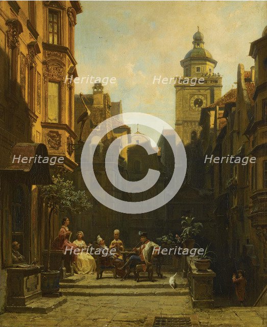 A Good Gossip. Artist: Spitzweg, Carl (1808-1885)