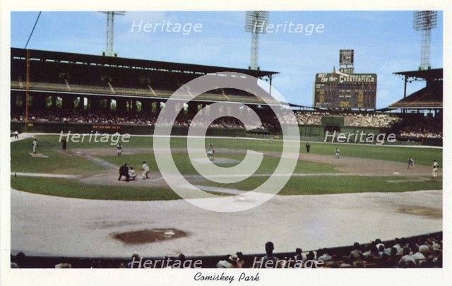 Comiskey Park baseball stadium, Chicago, Illinois, USA, 1954. Artist: Unknown