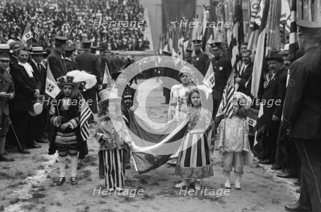 Italians in stadium, 1917. Creator: Bain News Service.