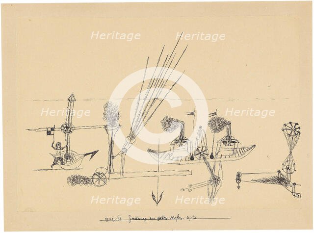 Drawing for yellow harbor, 1921-1926. Creator: Klee, Paul (1879-1940).